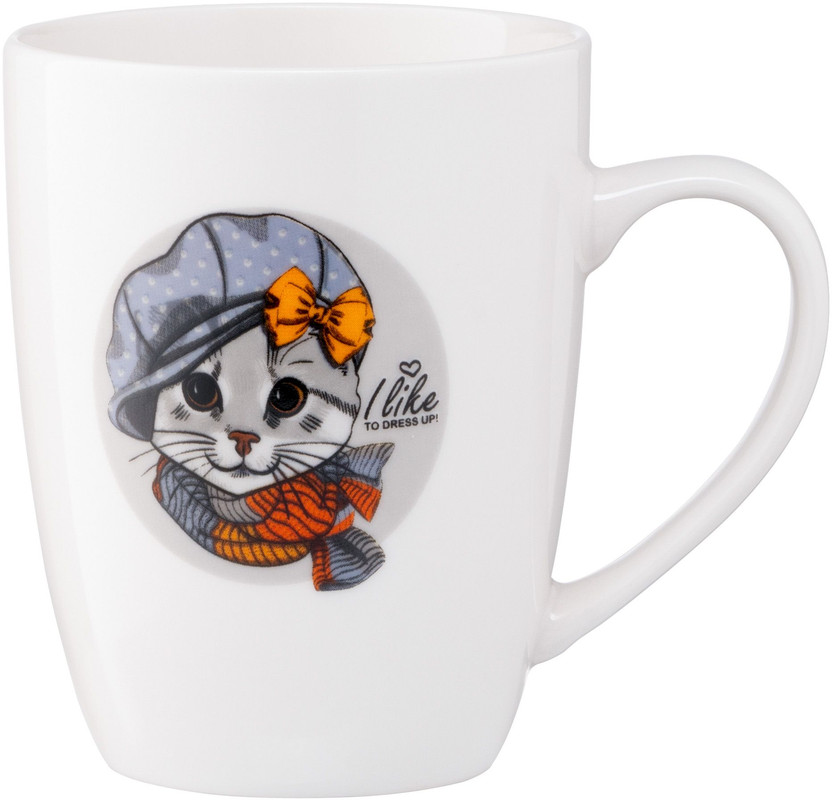 Чашка ARDESTO Lovely cat 320 мл Біла (AR3464)